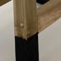 Σκαμπώ Teak με Μαύρα Πόδια New Antik 42x25x54cm