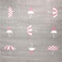 Παιδική Φριζέ Μοκέτα με το Μέτρο Pink Umbrellas