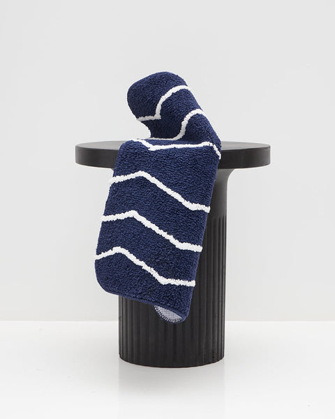 Micro Αντιολισθητικό Χαλάκι Μπάνιου Zig Zag 40x60cm-Μπλε