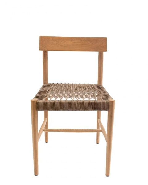 Καρέκλα Από Ξύλο Teak με Κορδόνι Zora 48x49x79cm